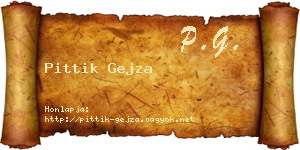 Pittik Gejza névjegykártya